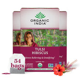 ORGANIC INDIA Tulsi Hibiscus Tea 272g front view packaging