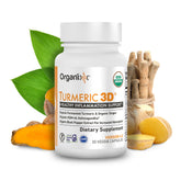 Organixx Turmeric 3D supplement front view with packaging