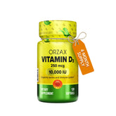ORZAX Vitamin D3 10000 IU Softgels front view