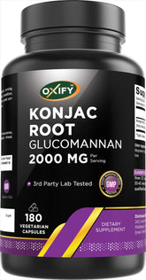 Oxify Konjac Root Glucomannan 2000 mg dietary fibre supplement front view