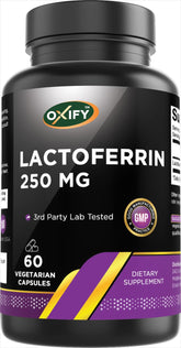 Oxify Lactoferrin with Chromium 250mg 60 Veg Capsules front view