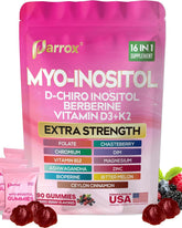 Parrox Myo Inositol Gummies front view with packaging