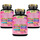 Parrox Myo Inositol Supplement bottle front view with 90 vegan capsules