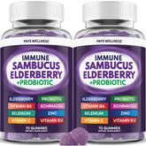 PAYÉ Elderberry Gummies bottle front view with 70 gummies