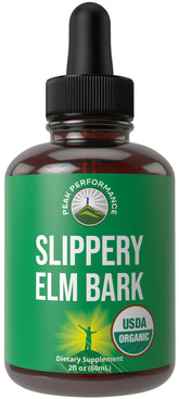 Peak Performance Organic Slippery Elm Liquid Drops bottle front view