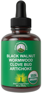 Peak Performance Organic Wormwood Black Walnut Clove & Artichoke Drops front view