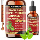 Penhoment Lemon Balm Tincture 10in1 Herbal Supplement front view