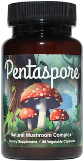 Pentaspore Mushroom Supplement 30 Vegetable Capsules front view