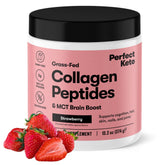 Perfect Keto Collagen Powder 472g front view with strawberry flavour
