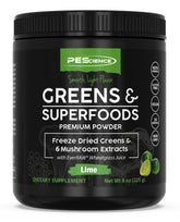 PEScience Super Greens & Mushroom Blend 240g packaging front view