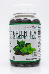 Pharmvista Organic Green Tea Gummies front view with packaging
