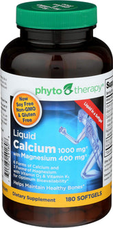Phyto-Therapy Calcium Liquid Softgel 180 count front view