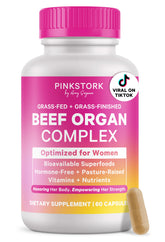 Pink Stork Beef Liver Capsules 350mg front view