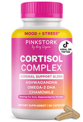 Pink Stork Cortisol Complex 60 capsules front view