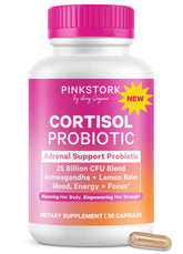 Pink Stork Cortisol Probiotic supplement front view