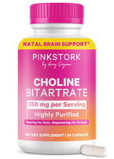 Pink Stork Prenatal Choline 550mg capsules front view