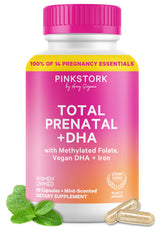 Pink Stork Total Prenatal + DHA 60 capsules front view