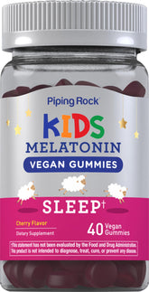 Piping Rock Kids Melatonin Gummy 1mg Cherry flavour front view