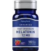 Piping Rock Melatonin 12 mg Fast Dissolve Tablets 180 Count front view