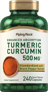 Piping Rock Turmeric Capsules bottle front view