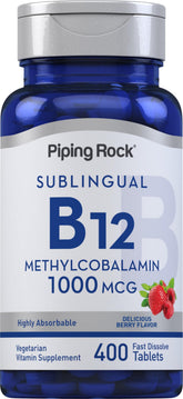 Piping Rock Vitamin B12 Methylcobalamin 1000mcg Fast Dissolve Tablets front view