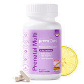 Premom Prenatal Vitamins front view, 60 veggie capsules