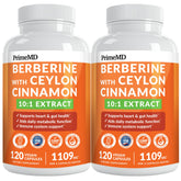 PrimeMD Berberine with Ceylon Cinnamon supplement bottle front view