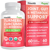 PrimeMD Turmeric Curcumin Capsules front view with packaging