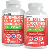 PrimeMD Turmeric Curcumin Capsules front view with packaging