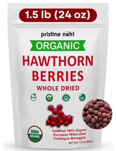 Pristine Nutri Organic Dried Hawthorn Berries 1.5 lbs front view