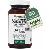 PRISTINE'S Longevity Complete supplement front view with packaging