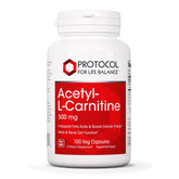 PROTOCOL FOR LIFE BALANCE Acetyl-L-Carnitine 500mg Veg Capsules front view