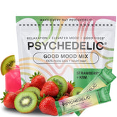 Psychedelic Water Kava Kava Drink Mix packet front view with strawberry kiwi flavour