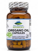 Pure Mountain Botanicals Oregano Oil Capsules bottle front view