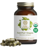 PURE SYNERGY Organic Oregano Oil Capsules 60 count front view