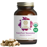 PURE SYNERGY Super Resveratrol Supplement 250mg 60 Capsules front view