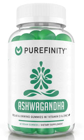 PUREFINITY Ashwagandha Gummies front view with packaging