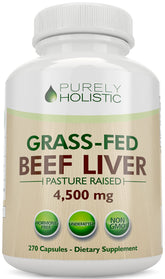 Purely Holistic Beef Liver Supplement 750mg front view