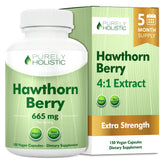 Purely Holistic Hawthorn Berry Capsules 665mg front view