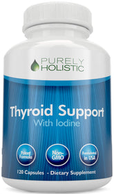 Purely Holistic Thyroid Support Supplement 120 capsules front view