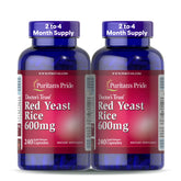 Puritan's Pride Red Yeast Rice 600mg 240 Capsules front view