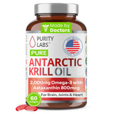 Purity Labs Antarctic Krill Oil softgels front view