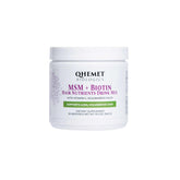 Qhemet Biologics MSM + Biotin Hair Nutrients Blend 358g front view
