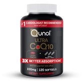 Qunol CoQ10 100mg softgel capsules front view