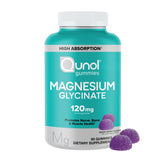 Qunol Magnesium Glycinate Gummies front view, mixed berry flavour