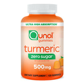 Qunol Turmeric Gummies 500mg tangerine flavour front view