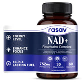 Rasav NAD Resveratrol Supplement 300mg front view