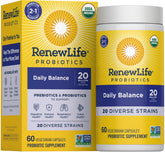 Renew Life Daily Balance Probiotic 60 capsules front view