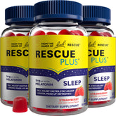 RESCUE Melatonin Sleep Gummies 3-Pack front view with packaging