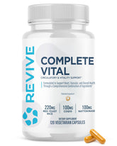 Revive Complete Vital CoQ10 Supplement front view with 120 capsules